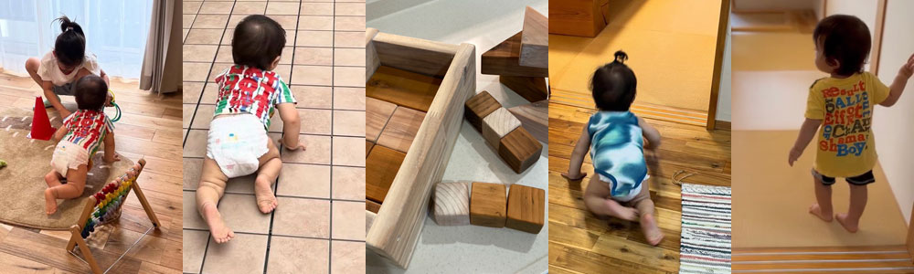 裸足で駆け回る木の床、健やかに育む自然素材の壁